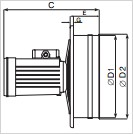 Wandventilator MP / M Serie 230 V, 1500 bis 4300 m³/h, IP55 Wandventilatoren Serie MP/M Seitlich